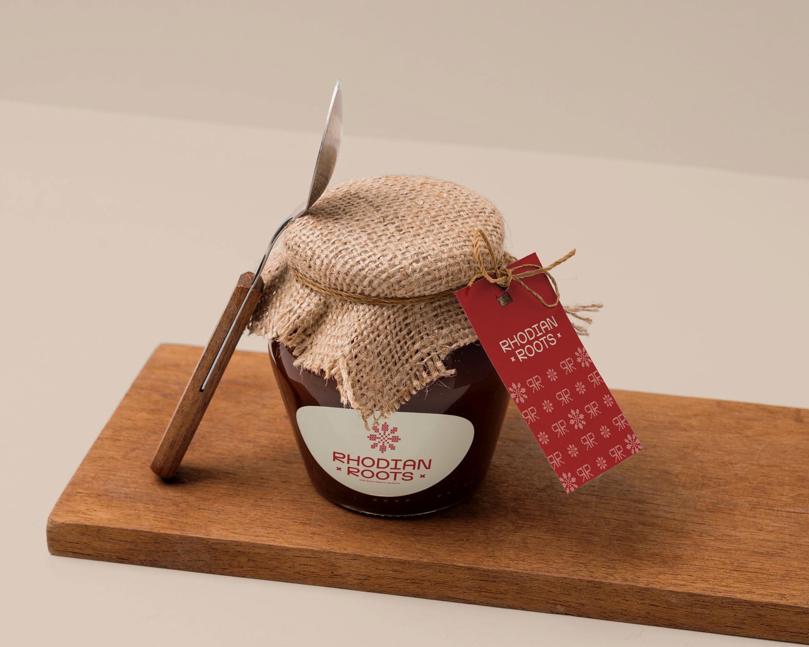 Rhodian Roots jar label and tag